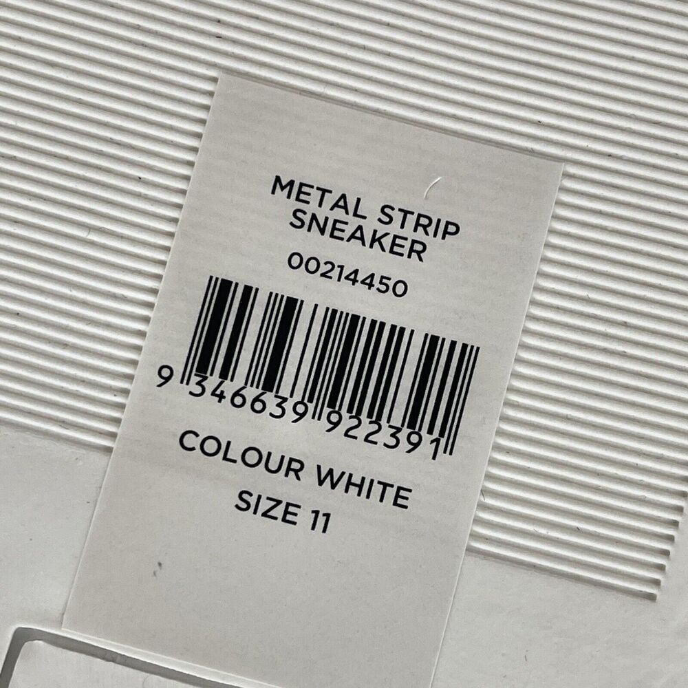 Evans Womens Lace Up Sneaker White Metal Strip Size‎ 11 Clean Girl Preppy Casual - Picture 9 of 10